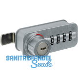 HETTICH Zahlenschloss mit Riegel -Freecode, links, Stahl/KS verchromt matt