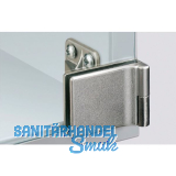 HETTICH Glast�rscharnier ET 5160 Set, Glas bis 6,3 mm; 43x30 mm, Zink vern. matt