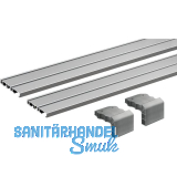 HETTICH SlideLine M Laufprofil Set 2-L�ufig Schraub- Klebemontage 2500 mm, Alu