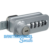 HETTICH Zahlenschloss mit Schubriegel - Fixcode, links, Stahl/KS verchromt matt