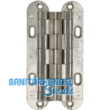 MICRON Sepa Einlass-Scharnier, 41x18 mm, �W 180 Grad, Messing vernickelt matt