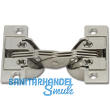 Gehrungsscharnier mit Gehrungsschnitt 45�, �W 135�, Zamak/Stahl vernickelt