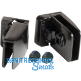 SISO Glast�rscharnier Square Set, Glas 4-6 mm; 43x30 mm, Zink schwarz