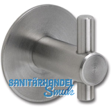 Mantelhaken Tulum mit Platte � 30 mm, Tiefe 27 mm, Edelstahl geb�rstet