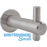 Mantelhaken Inti mit Platte � 30 mm, Tiefe 62 mm, Edelstahl geb�rstet