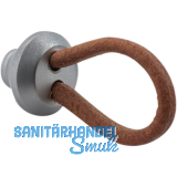 Knopf Valverde Breite 24 mm,Tiefe 52 mm,Leder hellbraun/Messing verchromt matt