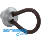 Knopf Valverde Breite 24 mm,Tiefe 52 mm,Leder dunkelbraun/Messing verchromt matt