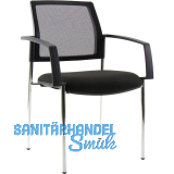 TOPSTAR Besucherstuhl BtoB 10 Netz Armlehne chrom/schwarz