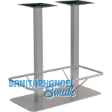 Plattenstehtischgestell mit Fu�st�tze Coburg 2 - silberfarbig beschichtet