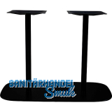 Plattentischgestell Slim, H�he 720, Bodenplatte 985x485, Stahl schwarz RAL 9005