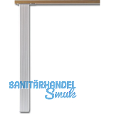 CAMAR Tischfu� Quadra 60 x 60 mm, L�nge 705 mm, Aluminium silber gerillt