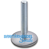 H�henverstellschraube mit 4-Kant, �40, M10 Edelstahl geb�rstet, verzinkt