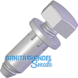 H�henverstellschraube M6 mit Einbohrmuffe und Abdeckkappe,