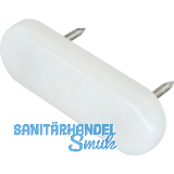 Nagelgleiter mit 2 Einschlagstiften, oval, 44x16, Kunststoff weiss