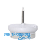 Nagelgleiter mit Filzauflage und Einschlagstift, rund, �20, KS wei�