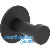 Mantelhaken Pirwa 1 mit Platte � 30 mm, Tiefe 32 mm, Stahl schwarz matt