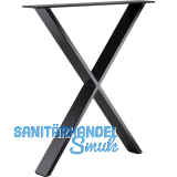 SIMAUSROM Tischkufe X-Form Stahl schwarz lackiert
