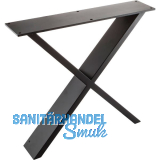 SIMAUSROM Bankkufe X-Form Breite 450 mm Stahl schwarz lackiert