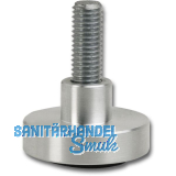 H�henverstellschraube mit Teller und Gleiter,�60, M8x25, Aluminium/Stahl.