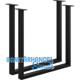 Tischkufe Etsi U-Form, Breite 700 mm, Verstellgleiter,Stahl schwarz strukturiert