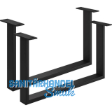 Couchtischkufe Etsi U-Form, Breite 600 mm, Stahl schwarz strukturiert