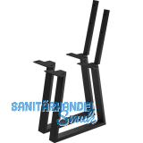 Bankkufe Etsi Trapez mit Lehne, Breite 480 mm, Stahl schwarz strukturiert Bankkufe Etsi Trapez mit Lehne, Breite 480 mm, Stahl schwarz strukturiert