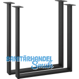 Tischkufe Etsi U-Form, Breite 600 mm, Gummiauflagen, Stahl schwarz strukturiert