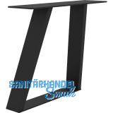 Tischkufe Etsi Trapez, Breite 800 mm, Stahl schwarz strukturiert