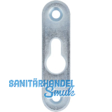 Linsen-Bettbeschlagplatte, 70 x 18 x 3 mm, 1 Schl�sselloch, Stahl verzinkt