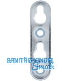 Linsen-Bettbeschlagplatte, 70 x 18 x 3 mm, 2 Schl�ssell�cher, Stahl verzinkt