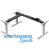 Tischgestell Amica, 90� Winkelanwendung, elektrisch verstellbar, alufarbig