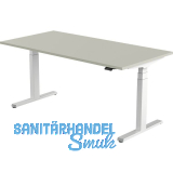 B�rotisch Amica, elektrisch verstellbar, alufarbig, Platte 1800x800 hellgrau