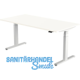 B�rotisch Amica, elektrisch verstellbar, alufarbig, Platte 1400x800 Topwei�