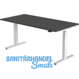 B�rotisch Amica, elektrisch verstellbar, alufarbig, Platte 1400x800 Graphitgrau