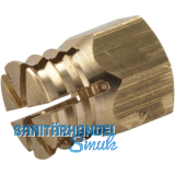 Spreizmuffe 6-Kant, M6 L�nge 9 mm Bohr �8mm, Messing blank