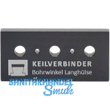 KEILVERBINDER Bohrwinkel f�r Langh�lsen, 19mm, Aluminium schwarz eloxiert