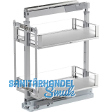 VS TAL Larder 1 Hochschrankauszug Set Artline KB 300 mm Silber/Glas satiniert