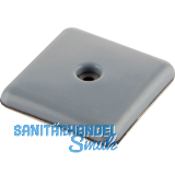 Teflongleiter mit Schraube quadratisch, 24x24 mm, H�he 8 mm, graublau