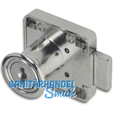 Zylinder-Kastenschloss leichte Ausf�hrung links, Zamak vernickelt