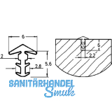 P9003 T�ranschlagprofi, Fr�sbreite 2.2, Fr�stiefe 6, Weichgummi beige