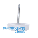Nagelgleiter mit Einschlagstift, rund, �19, Kunststoff wei�