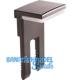 Oberteil zu Glasbodentr�ger KUBIC mit Gummiauflage transp., Zamak vern. schwarz