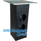 Barkonsole Connect 70 x 70 x 170 mm gerade Steckdose schwarz Barkonsole Connect 70 x 70 x 170 mm gerade Steckdose schwarz