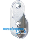 Schrankrohrlager Oval 1 f�r Schrankrohr, 3 Schraubl�cher, Zink alufarbig