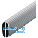 HETTICH Schrankrohr oval 3000 mm gerillt Aluminium silber eloxiert