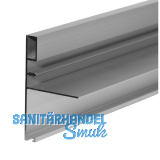 CINETTO Griffleiste zum Einnuten breit, 2600 mm, Aluminium silber eloxiert
