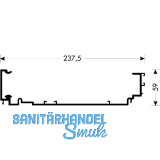 CINETTO PS40 Laufschiene oben ungelocht auf Ma�, Aluminium natur eloxiert