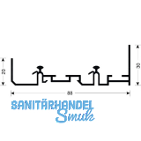 CINETTO PS48 Doppellaufschiene, 3050 mm, Aluminium natur eloxiert