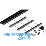 HAWA Folding Concepta III Bodenprofil-Set 3-trg., Alu schwarz eloxiert