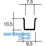 Standard F�hrungsprofil zum Einlassen, L�nge 2500 mm, Kunststoff hellbraun